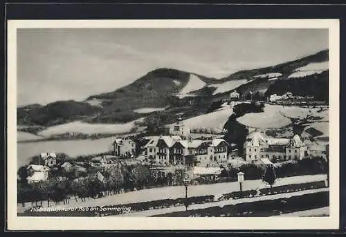 AK Küb a. Semmering, Ortsansicht im Schnee