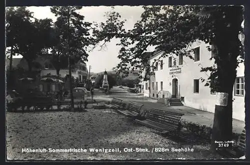 AK Wenigzell /Ost-Stmk., Ortspartie mit Gasthof zur Taverne