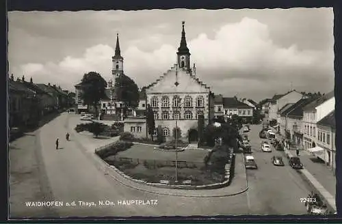 AK Waidhofen a. d. Thaya, Hauptplatz aus der Vogelschau