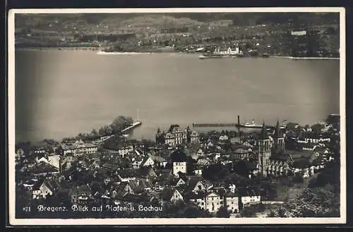 AK Bregenz, Blick auf Hafen & Lochau