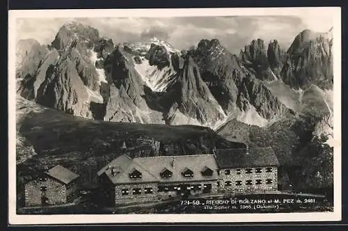 AK Rifugio di Bolzano /Dolomiti, Gebirgspanorama im Sonnenschein