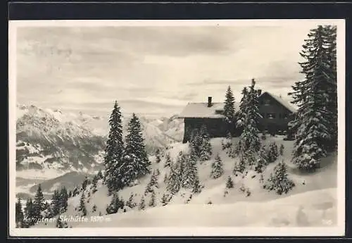 AK Kemptner Skihütte, Berghütte mit Blick ins Tal