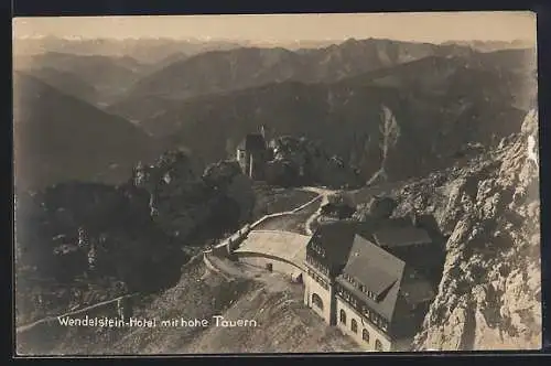 AK Wendelsteinhaus, Berghütte von G. Fuchs mit hohe Tauern