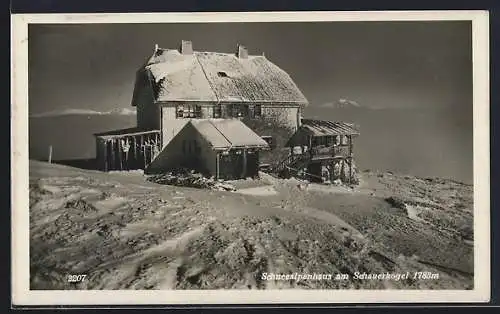 AK Schneealpenhaus am Schauerkogel, Berghütte im Winter