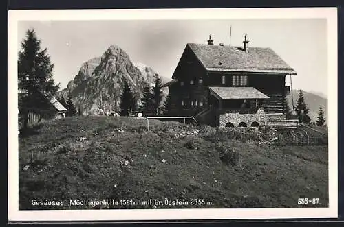 AK Mödlingerhütte /Gesäuse, Blick zum Gr. Ödstein