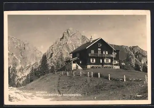 AK Mödlingerhütte /Gesäuse, Berghütte mit Reichenstein