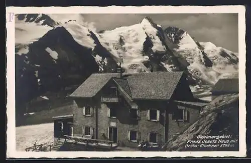 AK Franz Josefs Haus am Pasterzenkees, Blick zum Gross-Glockner