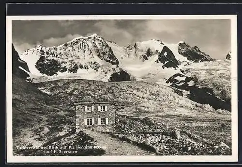 AK Tschiervahütte, Blick auf Piz Bernina und P. Scerscen