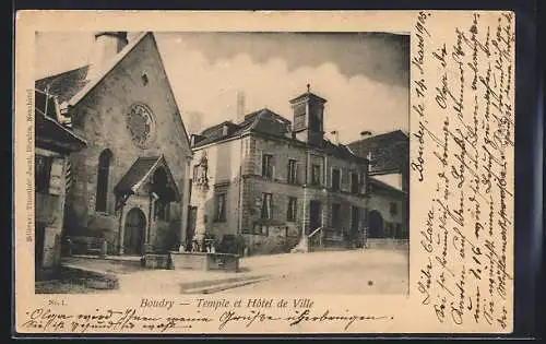 AK Boudry, Temple et Hôtel de Ville