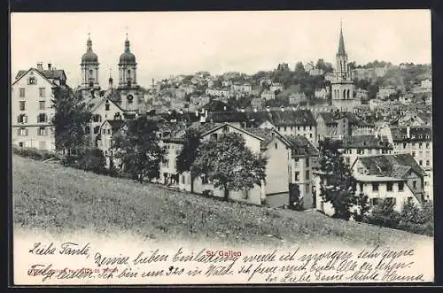 AK St. Gallen, Teilansicht mit Kirche