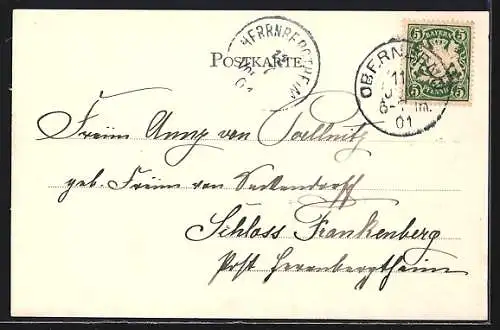 AK Obernzenn, Ortsansicht vom Feld aus