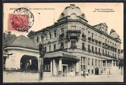 AK Dresden-Weisser Hirsch, Dr. Lahmann`s Sanatorium, Neuer Haupteingang und Verwaltungsgebäude