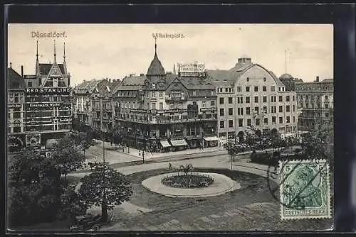 AK Düsseldorf, Café Industrie und Geschäftshaus des Nordd. Lloyd am Wilhelmplatz