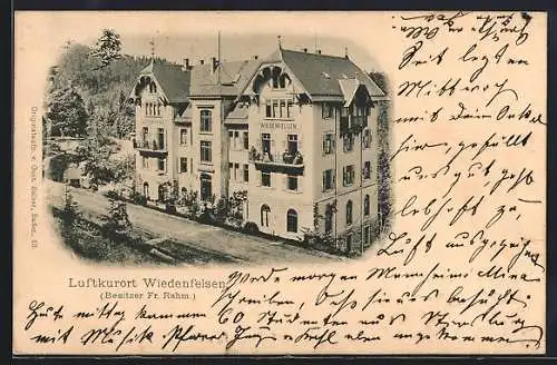 AK Bühlertal, Hotel Wiedenfelsen v. Fr. Rahm