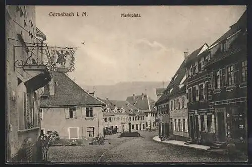 AK Gernsbach i. M., Partie am Marktplatz