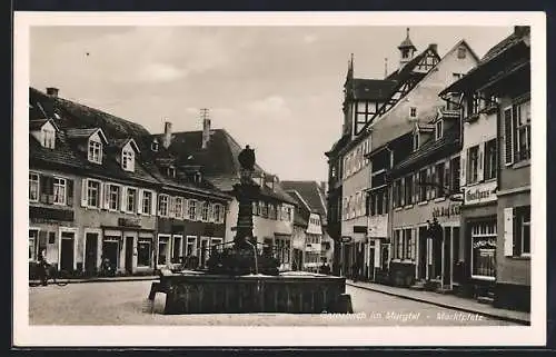 AK Gernsbach im Murgtal, Marktplatz mit Gasthaus zum Adler