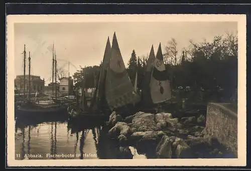 AK Abbazia, Fischerboote im Hafen