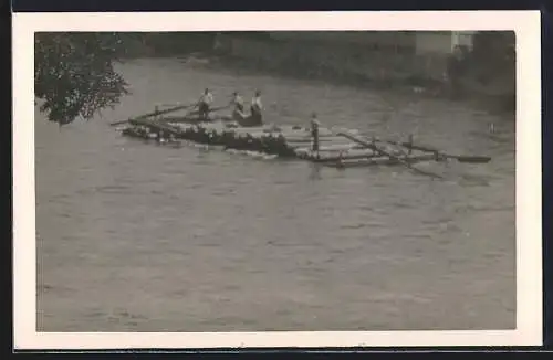 Foto-AK Flösser auf dem Fluss