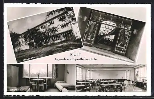 AK Ruit / Esslingen, Jugend- u. Sportleiterschule, Aussenansicht u. Inneres