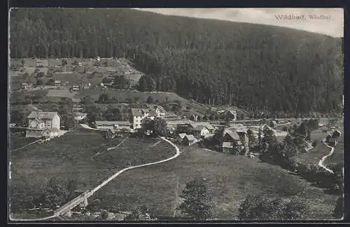 AK Wildbad / Schwarzwald, Ortsansicht mit Gasthaus Windhof