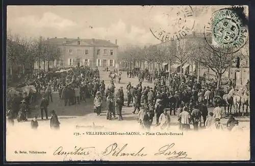 AK Villefranche-sur-Saone, Place Claude-Bernard