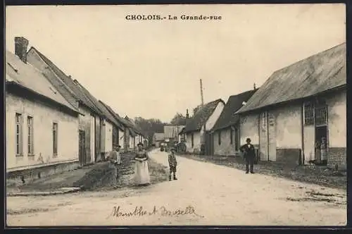 AK Cholois, La Grande-rue, Strassenpartie