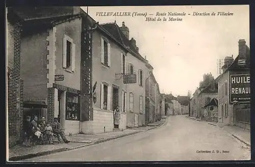 AK Villevallier, Route Nationale, Direction de Villecien, Hotel de la Marine