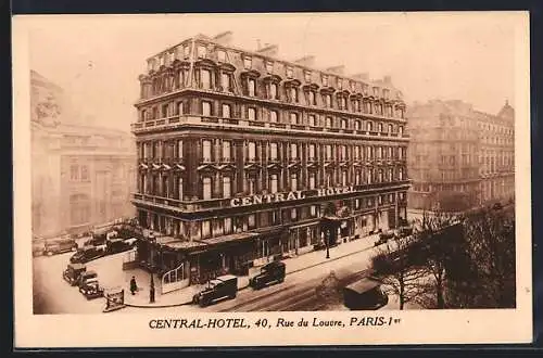 AK Paris, Central-hôtel, rue du Louvre 40