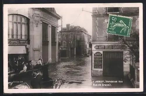 AK Juvisy, Inondation / Hochwasser 1910, Rue de Draveil