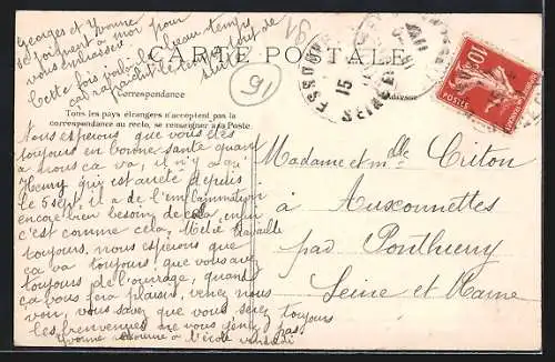AK Essonnes, Rue de Paris vers la route de Fontainebleau, Strassenpartie