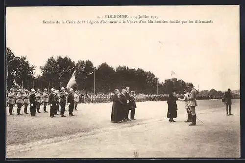 AK Mulhouse, Remise de la Croix de la Légion d`Honneur, 14.7.1919