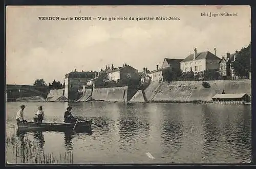 AK Verdun-sur-le-Doubs, Vue générale du quartier Saint-Jean