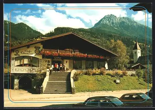 AK Kleinarl, Café Annemarie mit Alpenkette