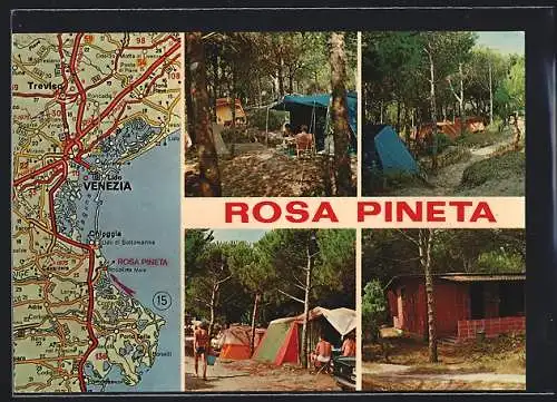 AK Rosolina Mare /Rovigo, Villaggio Turistico Rosapineta, Landkarte