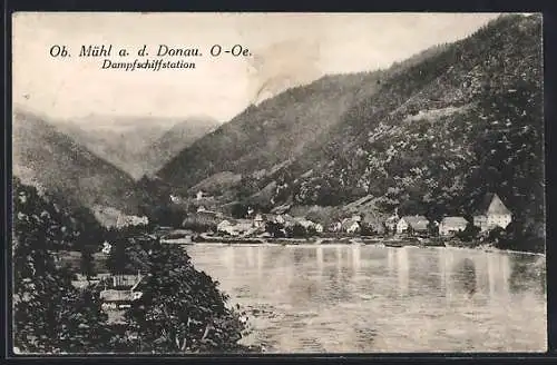 AK Kirchberg ob der Donau, Obermühl, Dampfschiffstation