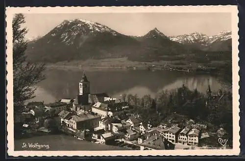 AK St. Wolfgang, Ortspanorama mit Kirche