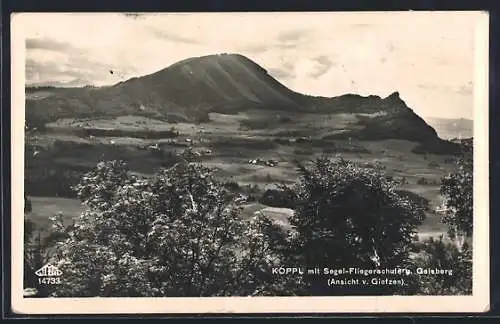 AK Koppl, Blick von Gietzen mit Segel-Fliegerschule u. Geisberg