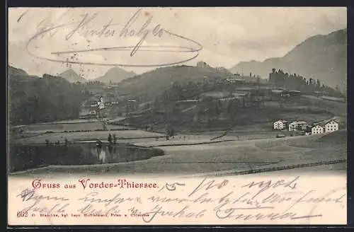 AK Thiersee, Vorderthiersee, Häuser und Kirche am See