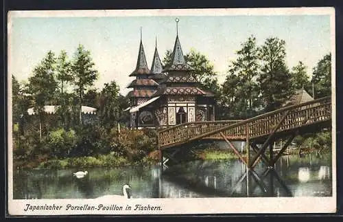 AK Karlsbad, Japanischer Porzellan-Pavillon in Fischern