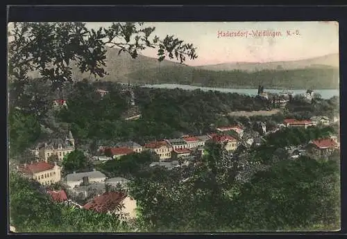 AK Hadersdorf-Weidlingau., Totalansicht von einen Berg aus