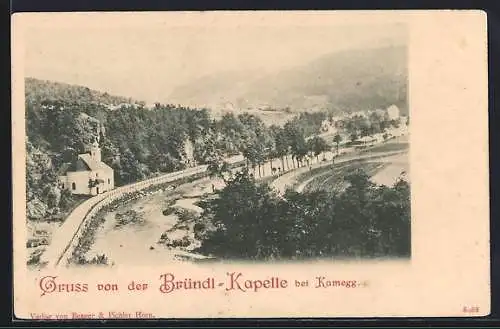 AK Gars am Kamp, Bründl-Kapelle bei Kamegg aus der Vogelschau