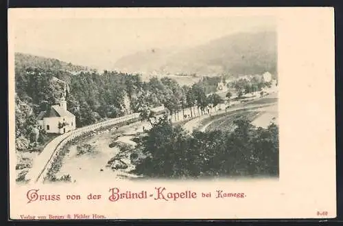 AK Gars am Kamp, Bründl-Kapelle bei Kamegg aus der Vogelschau