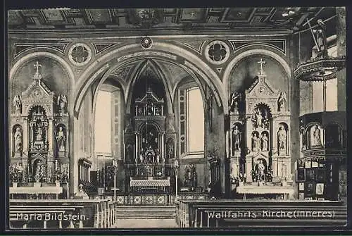 AK Bildstein, Maria Bildstein, Inneres der Wallfahrtskirche