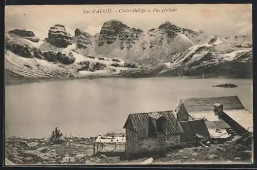 AK Refuge du Col d`Allos, Lac d`Allos, Chalet-Refuge et Vue générale