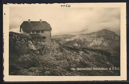 AK Schneealpen-Schutzhaus, Blick auf das Schutzhaus