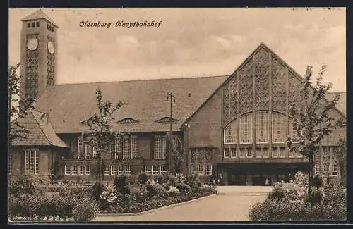 AK Oldenburg / O., Partie am Hauptbahnhof