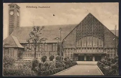 AK Oldenburg / O., Blick auf den Hauptbahnhof