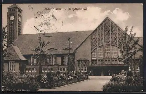 AK Oldenburg / O., Blick auf den Hauptbahnhof