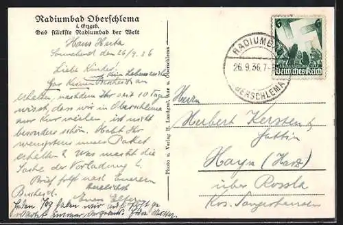 AK Oberschlema, Gesamtansicht aus der Vogelschau