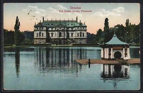 AK Dresden, Königlicher Grosser Garten, Palaisteich